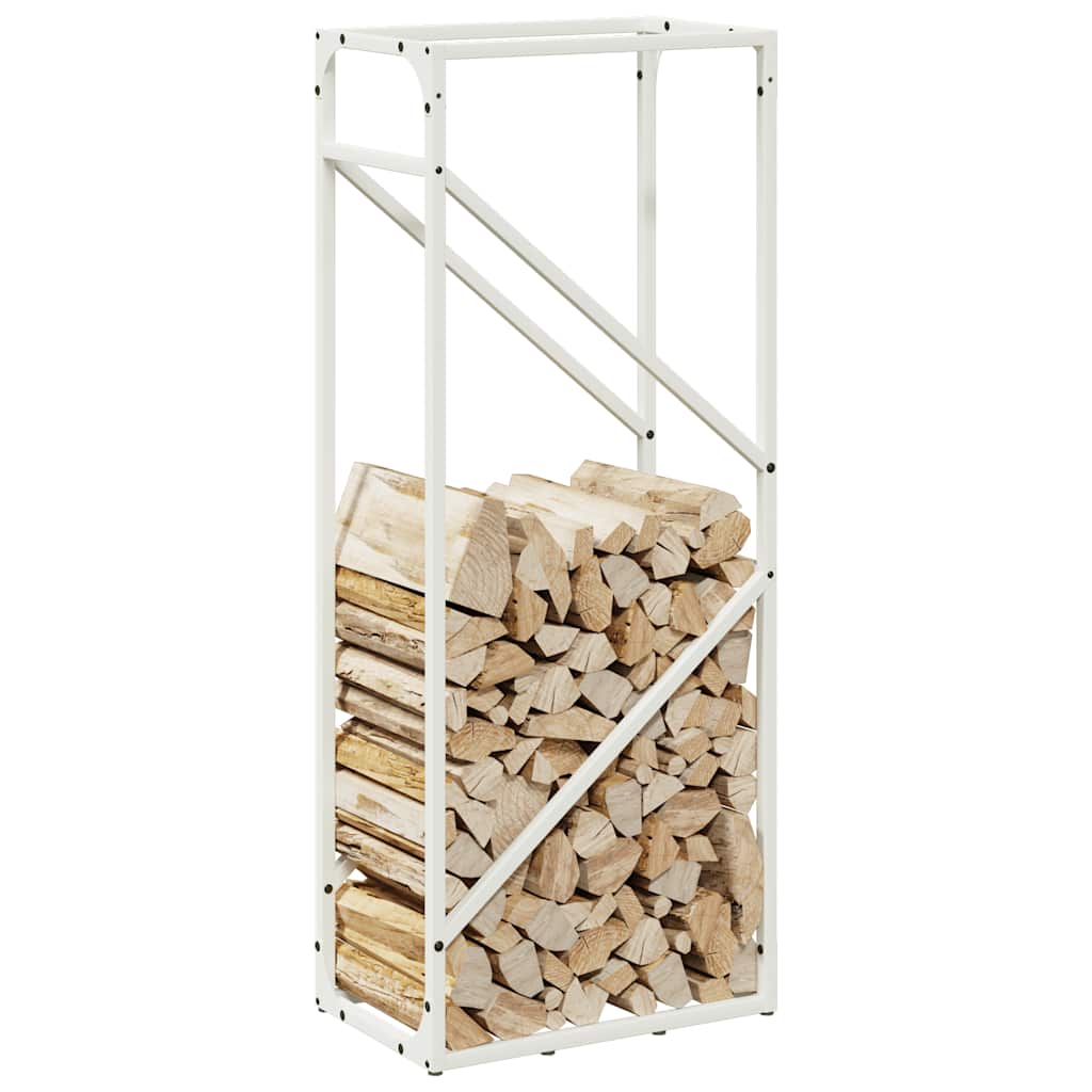 vidaXL Firewood Rack White 40x25x100 cm Cold-rolled steel