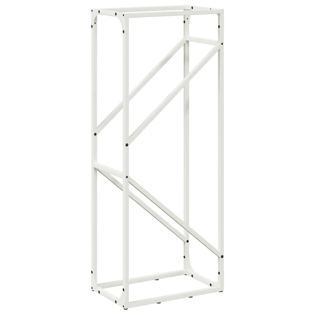 vidaXL Firewood Rack White 40x25x100 cm Cold-rolled steel