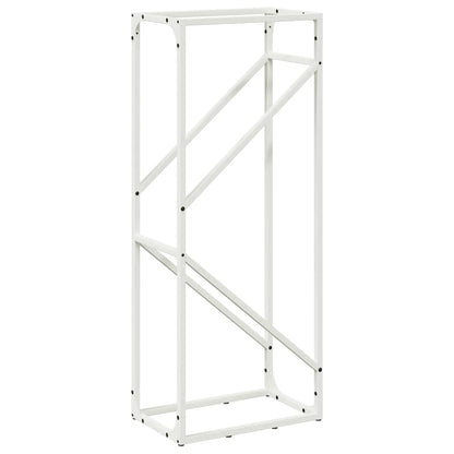 vidaXL Firewood Rack White 40x25x100 cm Cold-rolled steel