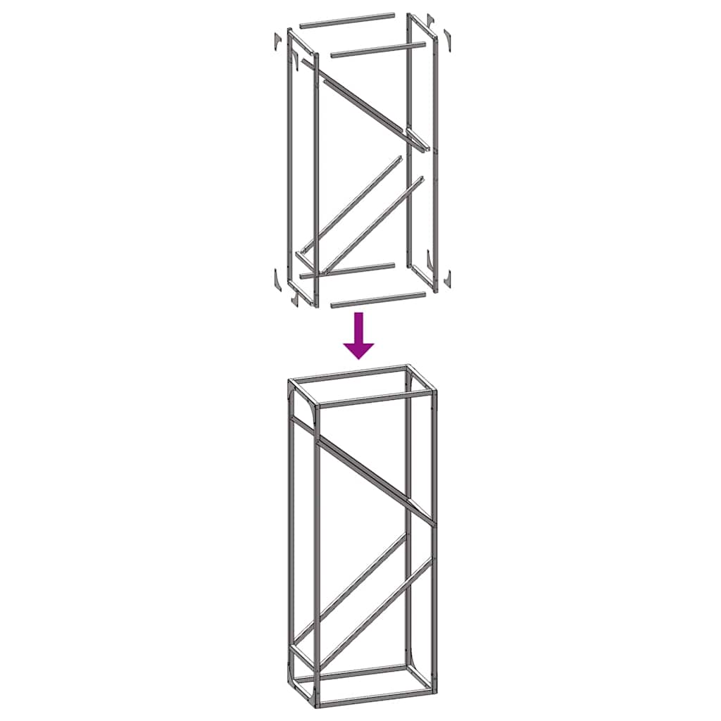 vidaXL Firewood Rack White 40x25x100 cm Cold-rolled steel