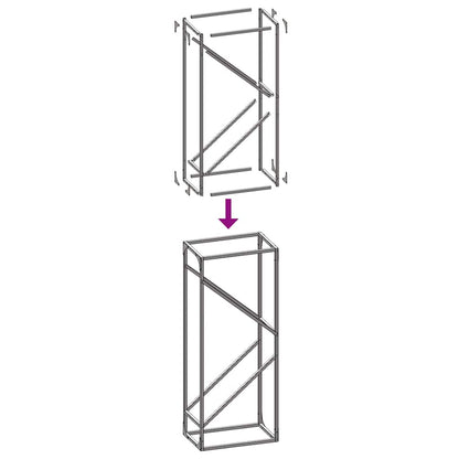 vidaXL Firewood Rack White 40x25x100 cm Cold-rolled steel