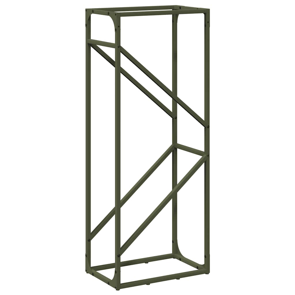 vidaXL Firewood Rack Olive Green 40x25x100 cm Cold-rolled steel