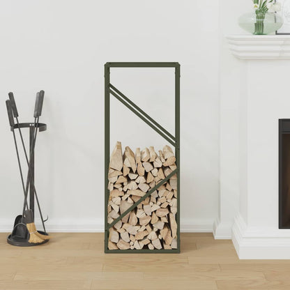 vidaXL Firewood Rack Olive Green 40x25x100 cm Cold-rolled steel