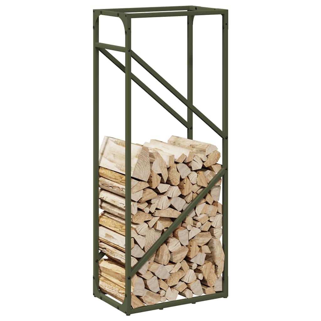 vidaXL Firewood Rack Olive Green 40x25x100 cm Cold-rolled steel