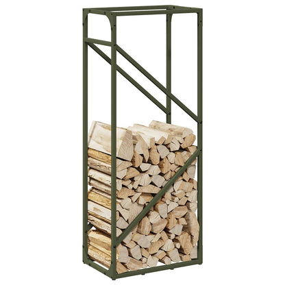 vidaXL Firewood Rack Olive Green 40x25x100 cm Cold-rolled steel