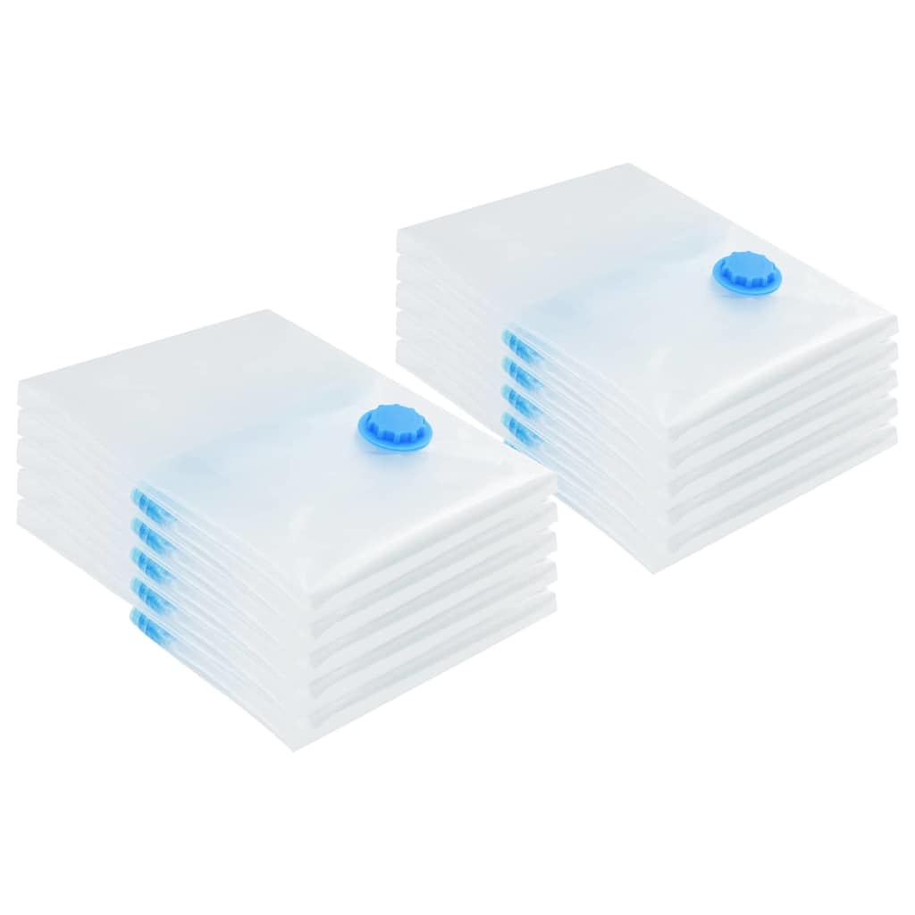 vidaXL Storage Bags 10 pcs Transparent and Blue 70 x 50 cm