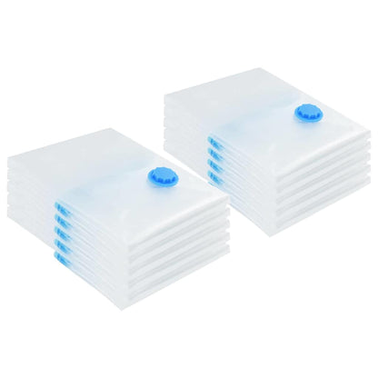 vidaXL Storage Bags 10 pcs Transparent and Blue 70 x 50 cm