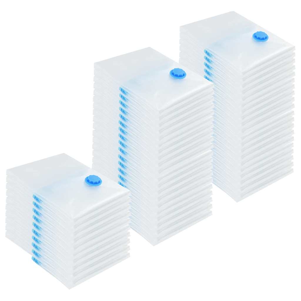 vidaXL Storage Bags 50 pcs Transparent and Blue 70 x 50 cm