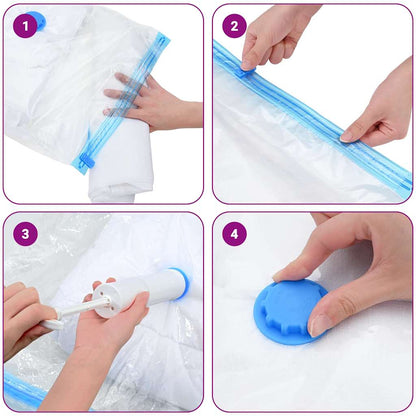 vidaXL Storage Bags 5 pcs Transparent and Blue 100 x 80 cm