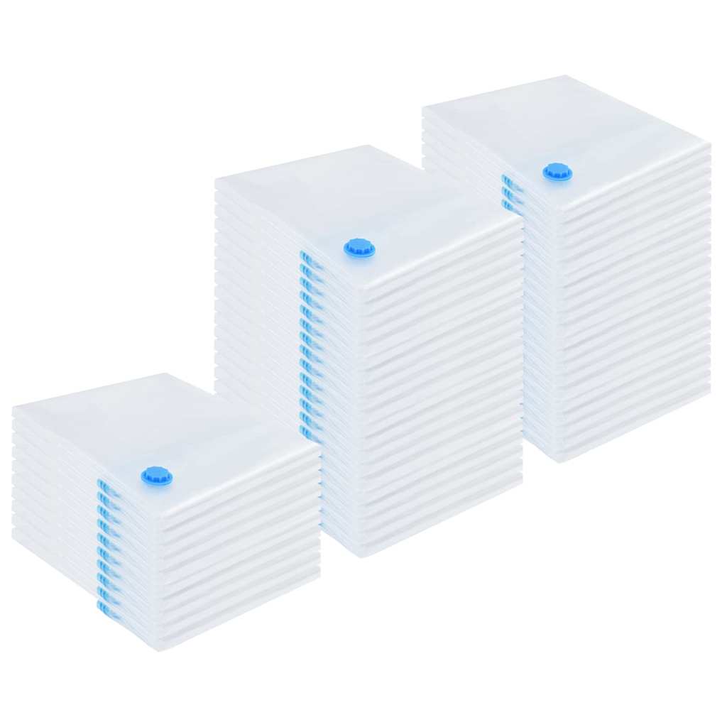 vidaXL Storage Bags 50 pcs Transparent and Blue 100 x 80 cm