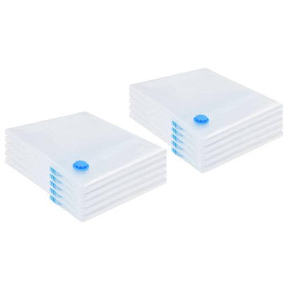 vidaXL Storage Bags 10 pcs Transparent and Blue 130 x 100 cm