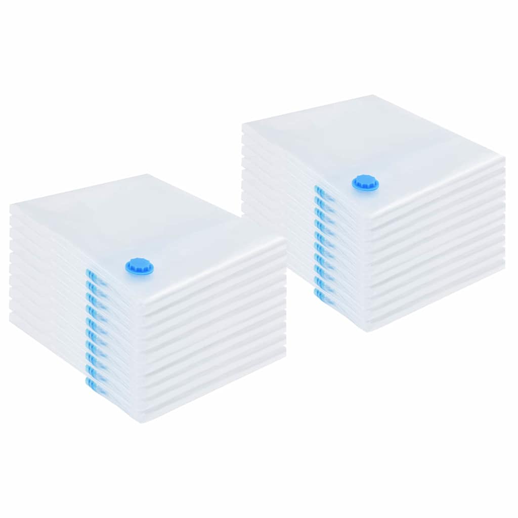 vidaXL Storage Bags 20 pcs Transparent and Blue 130 x 100 cm