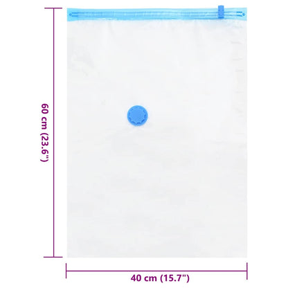 vidaXL Storage Bags Wall-mounted 5 pcs Transparent and Blue 60 x 40 cm