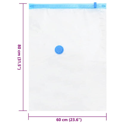 vidaXL Storage Bags Wall-mounted 5 pcs Transparent and Blue 80 x 60 cm