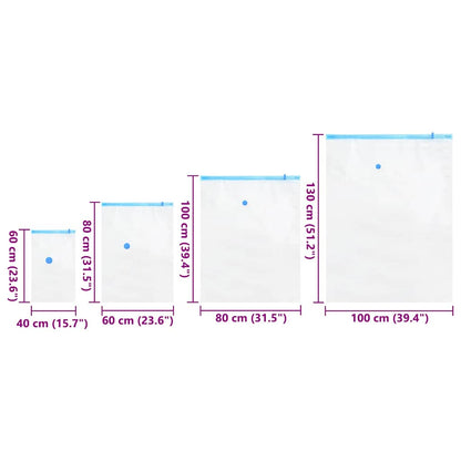 vidaXL Storage Bags 15 pcs Transparent and Blue 130 x 100 cm