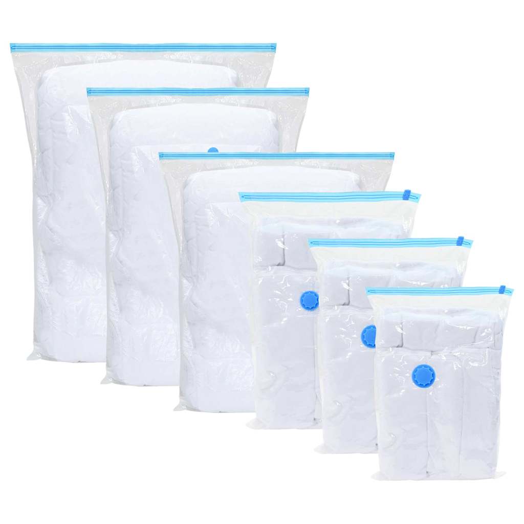 vidaXL Vacuum Storage Bags 10 pcs Transparent and blue 130 x 100 cm