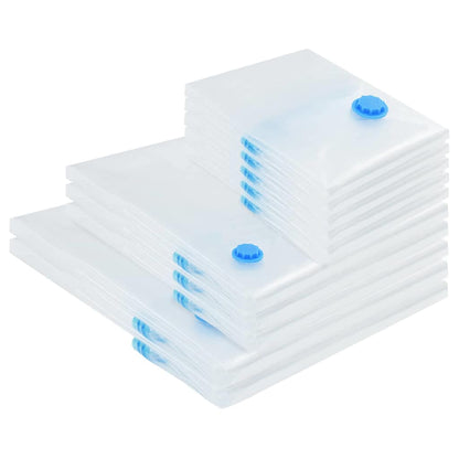 vidaXL Vacuum Storage Bags 10 pcs Transparent and blue 130 x 100 cm