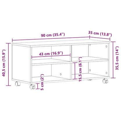 vidaXL TV Cabinet Brown 90 x 35 x 40.5 cm Engineered wood