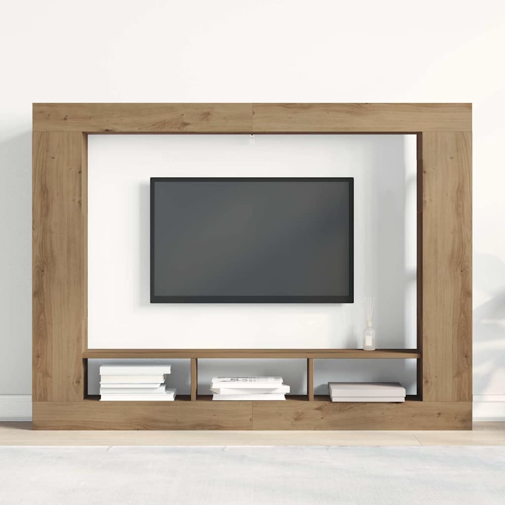 vidaXL TV Cabinet 152 x 22 x 113 cm Artisan oak Engineered wood