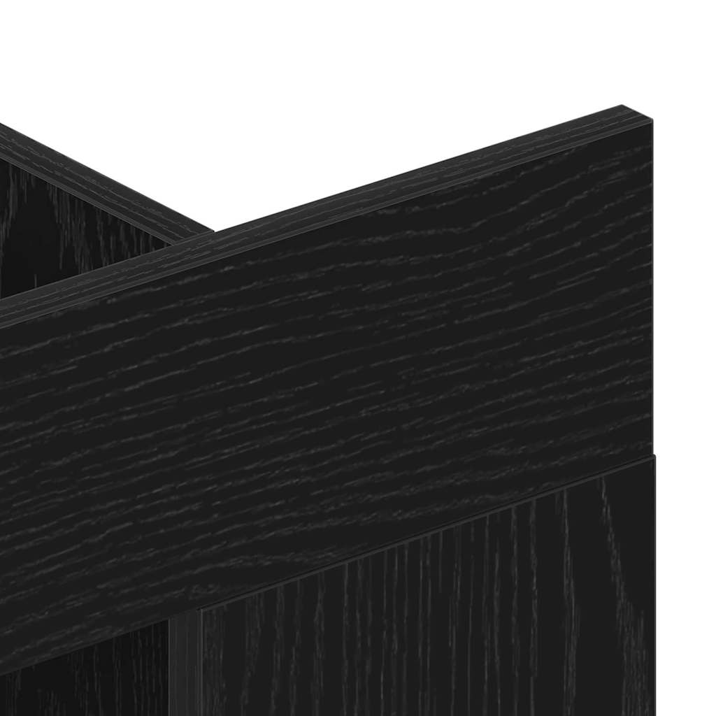 vidaXL TV Cabinet Black oak 152 x 22 x 113 cm Engineered wood