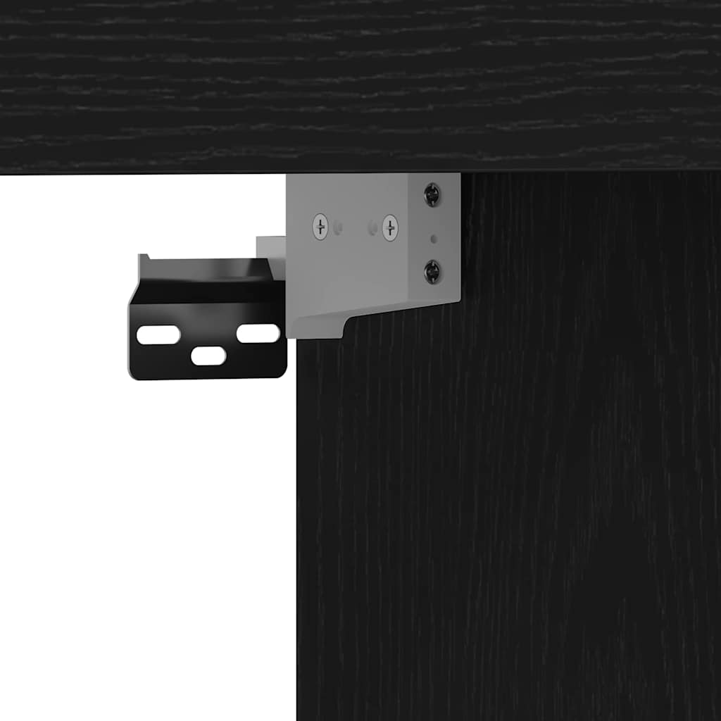 vidaXL TV Cabinet Black oak 152 x 22 x 113 cm Engineered wood