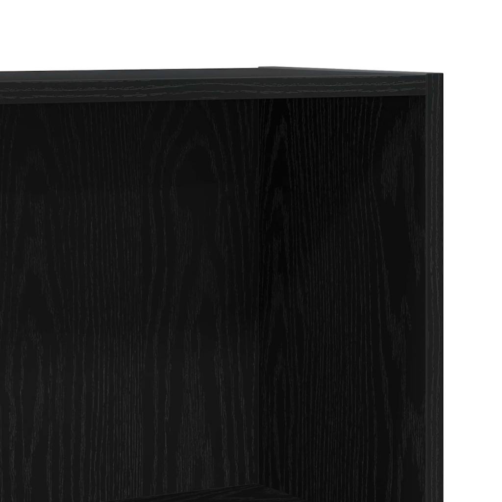 vidaXL Book Cabinet 60 x 24 x 76 cm Engineered Wood Black Oak