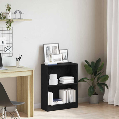 vidaXL Book Cabinet 60 x 24 x 76 cm Engineered Wood Black Oak