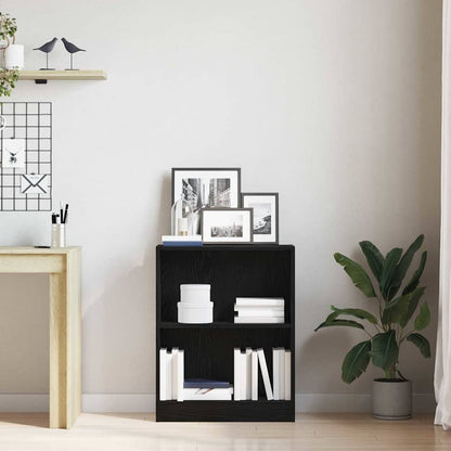 vidaXL Book Cabinet 60 x 24 x 76 cm Engineered Wood Black Oak