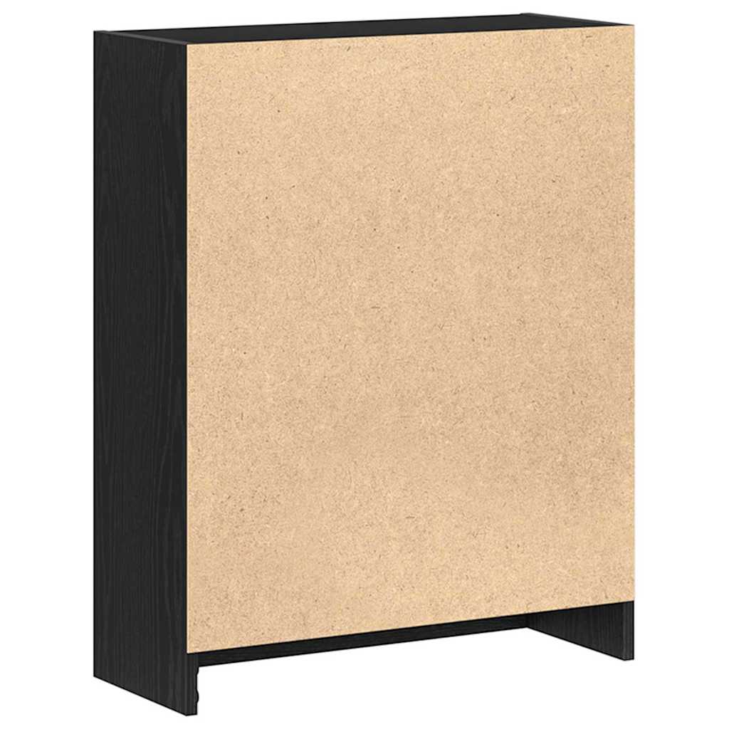 vidaXL Book Cabinet 60 x 24 x 76 cm Engineered Wood Black Oak