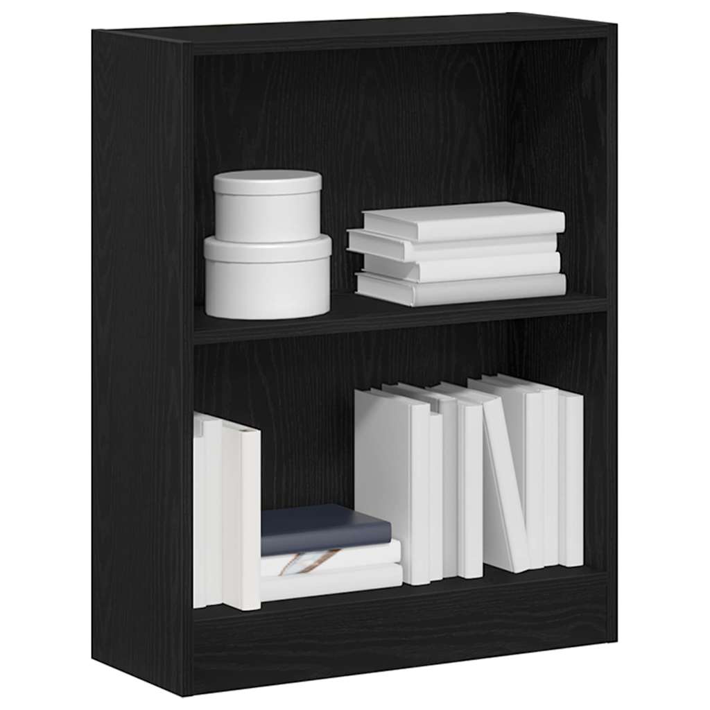 vidaXL Book Cabinet 60 x 24 x 76 cm Engineered Wood Black Oak