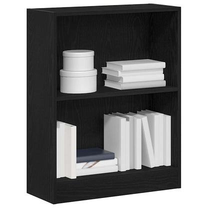 vidaXL Book Cabinet 60 x 24 x 76 cm Engineered Wood Black Oak