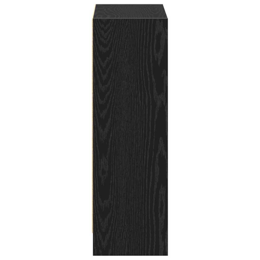 vidaXL Book Cabinet 60 x 24 x 76 cm Engineered Wood Black Oak