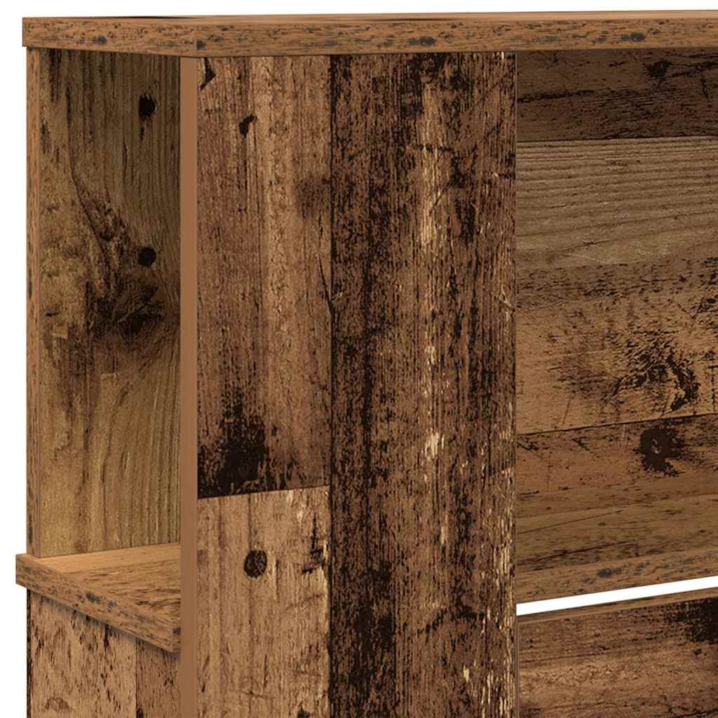 vidaXL Headboard Cabinet with Shelf Old Wood 220 x 18.5 x 102.5 cm