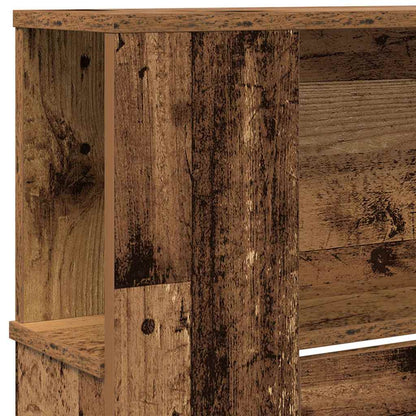 vidaXL Headboard Cabinet with Shelf Old Wood 220 x 18.5 x 102.5 cm