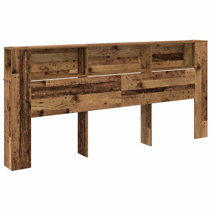 vidaXL Headboard Cabinet with Shelf Old Wood 220 x 18.5 x 102.5 cm
