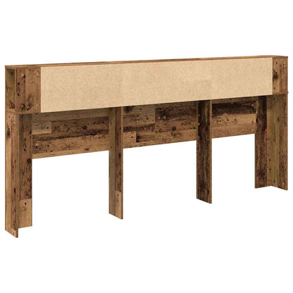 vidaXL Headboard Cabinet with Shelf Old Wood 220 x 18.5 x 102.5 cm