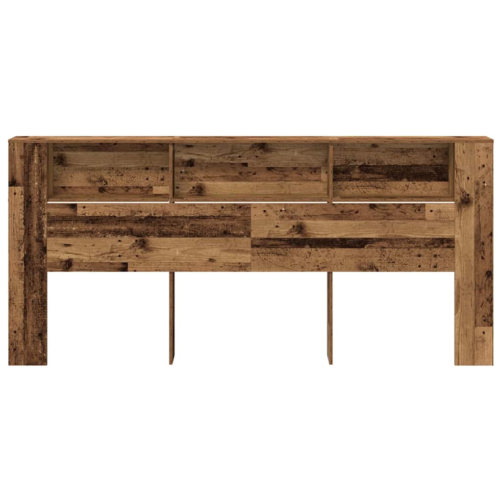 vidaXL Headboard Cabinet with Shelf Old Wood 220 x 18.5 x 102.5 cm