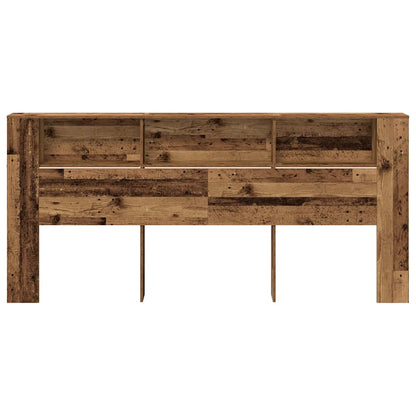 vidaXL Headboard Cabinet with Shelf Old Wood 220 x 18.5 x 102.5 cm