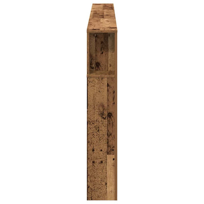 vidaXL Headboard Cabinet with Shelf Old Wood 220 x 18.5 x 102.5 cm