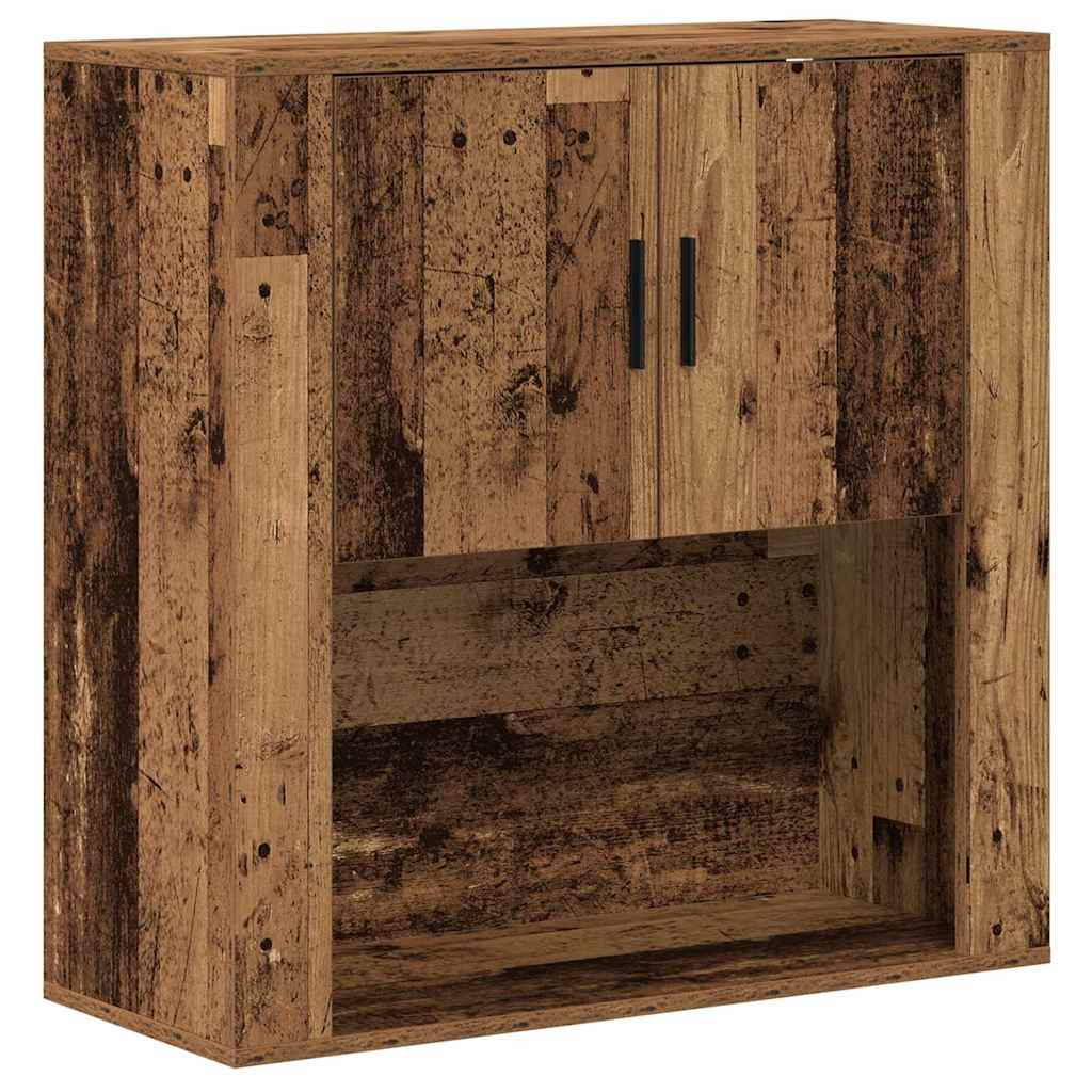 vidaXL Wall Cabinet with Door Old Wood 80 x 33 x 80 cm Engineered Wood
