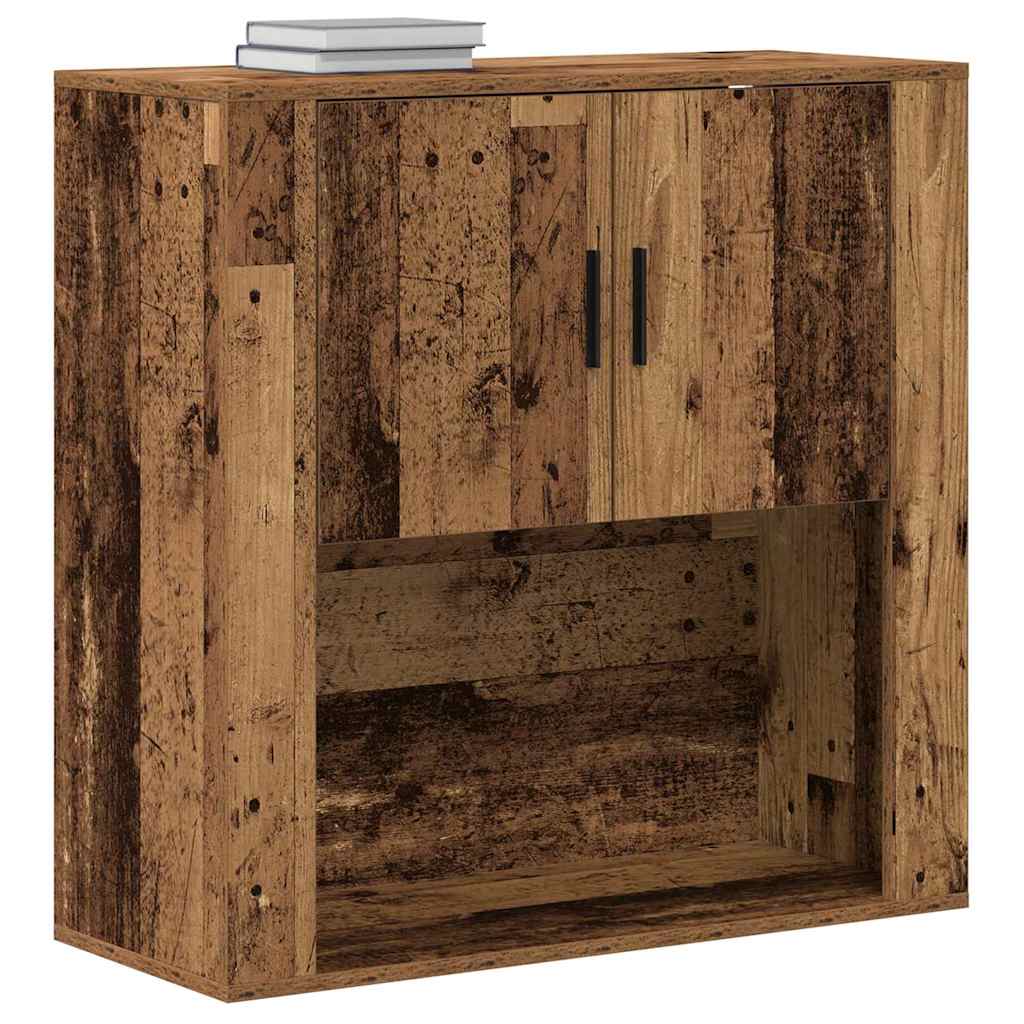 vidaXL Wall Cabinet with Door Old Wood 80 x 33 x 80 cm Engineered Wood