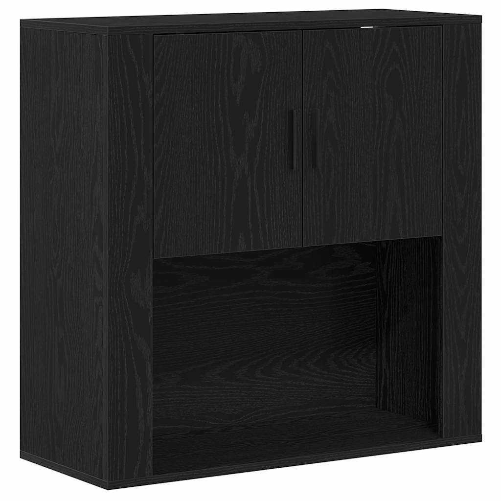 vidaXL Wall Cabinet Black Oak 80 x 33 x 80 cm Engineered Wood