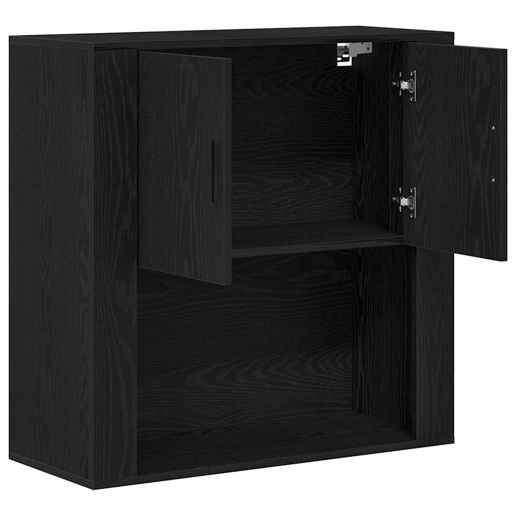 vidaXL Wall Cabinet Black Oak 80 x 33 x 80 cm Engineered Wood