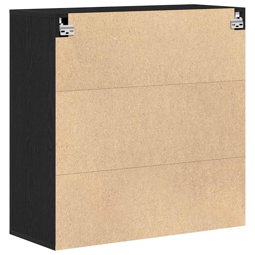 vidaXL Wall Cabinet Black Oak 80 x 33 x 80 cm Engineered Wood