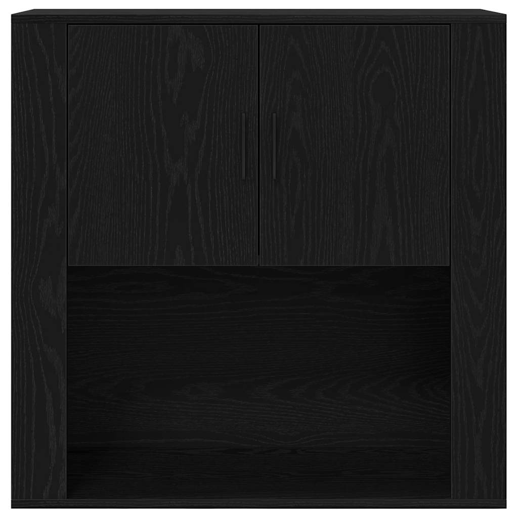vidaXL Wall Cabinet Black Oak 80 x 33 x 80 cm Engineered Wood