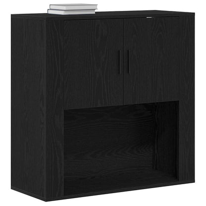 vidaXL Wall Cabinet Black Oak 80 x 33 x 80 cm Engineered Wood