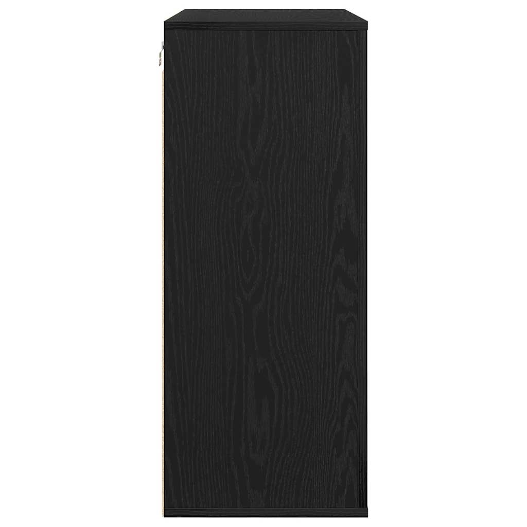 vidaXL Wall Cabinet Black Oak 80 x 33 x 80 cm Engineered Wood