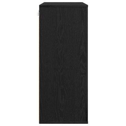 vidaXL Wall Cabinet Black Oak 80 x 33 x 80 cm Engineered Wood