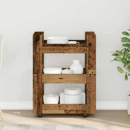 vidaXL Kitchen Trolley Oak Wood 60 x 45 x 80 cm Engineered Wood