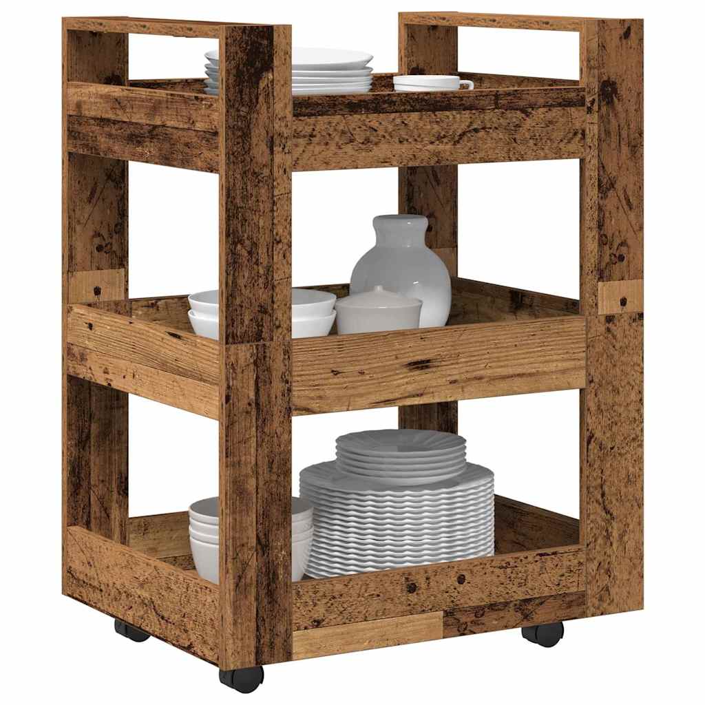 vidaXL Kitchen Trolley Oak Wood 60 x 45 x 80 cm Engineered Wood